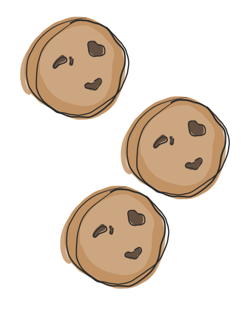 illustration of chocolate chip cookies