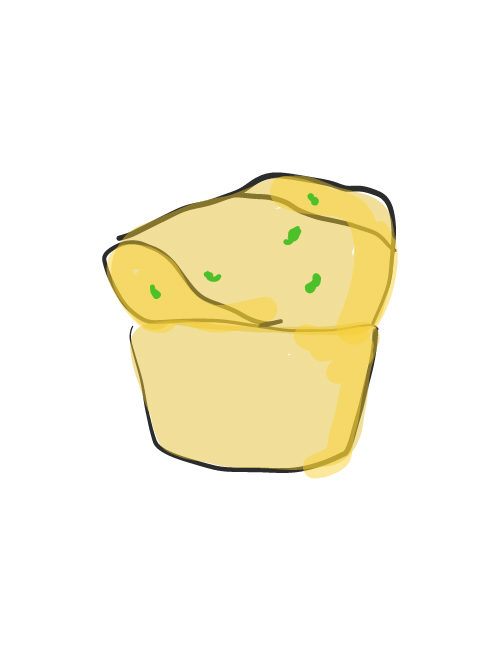 illustration of dixie cannonball gravy-filled muffin