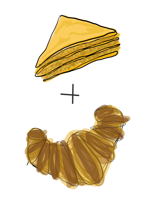 illustration of baklava croissant