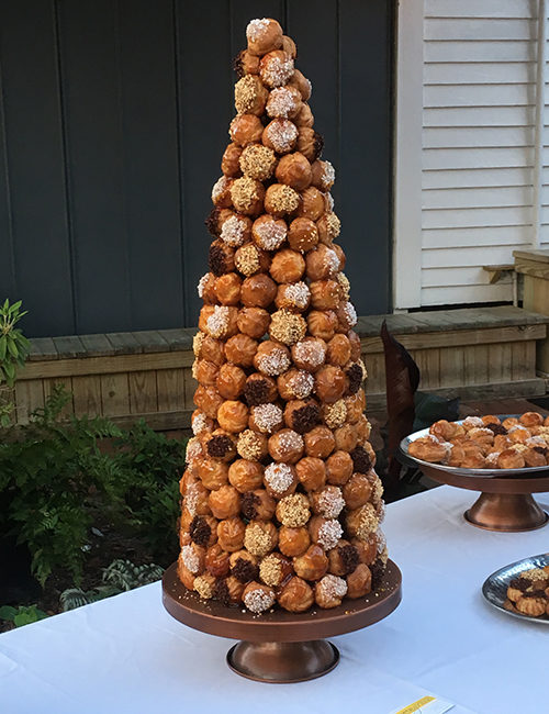 large croquembouche tower is great for parties