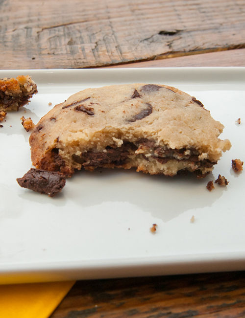 inside view of chocolate chunk cookie