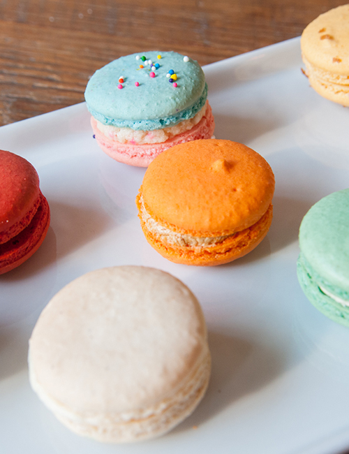 macarons on a white plate